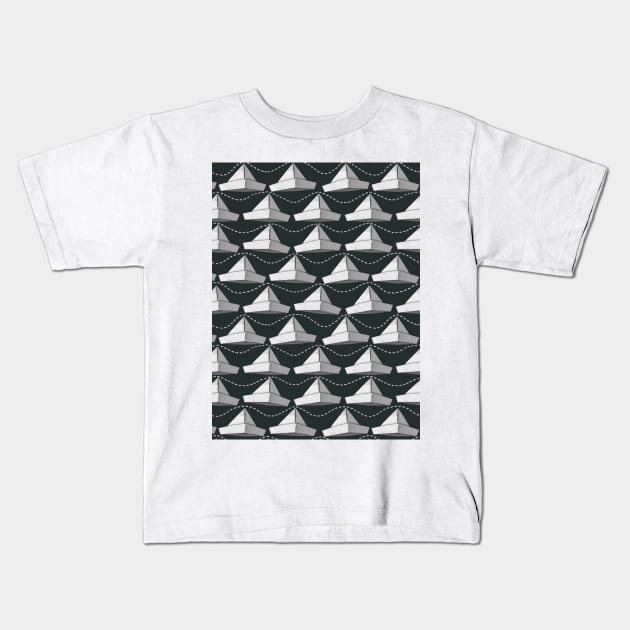 Paper Hats Pattern Kids T-Shirt by DrawingEggen